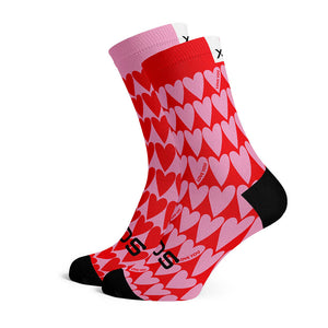 Spoil your sweetheart with a pair of Sox Footwear hearts socks. This left-right combo features opposite pink and red colou